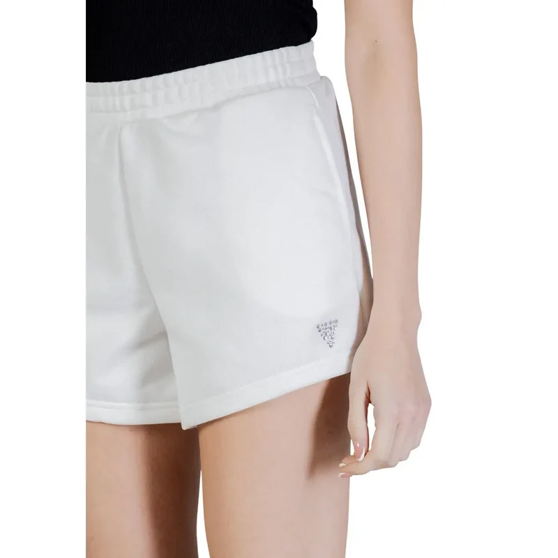 Devinez Femmes Actives Short en Coton Polyester Blanc