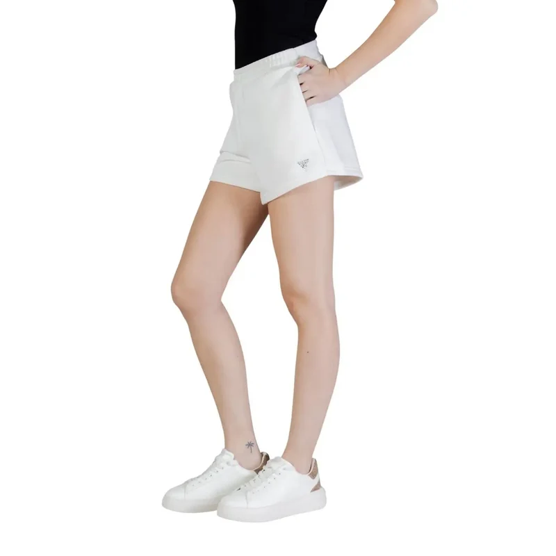 Devinez Femmes Actives Short en Coton Polyester Blanc