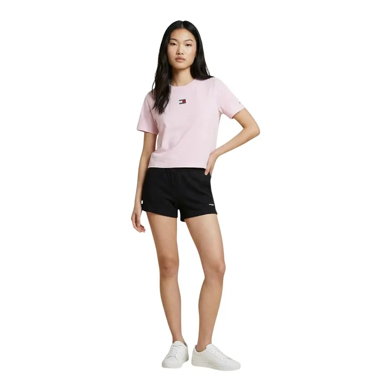 Shorts pour femme en coton bio noir Tommy Hilfiger