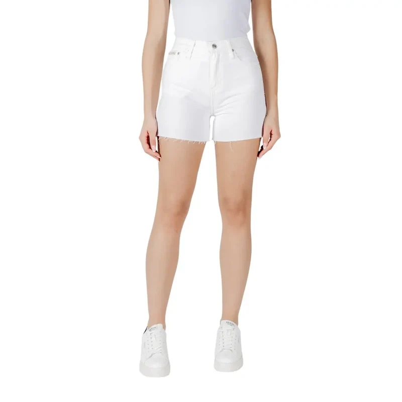 Shorts en coton blanc pour femmes Calvin Klein Jeans
