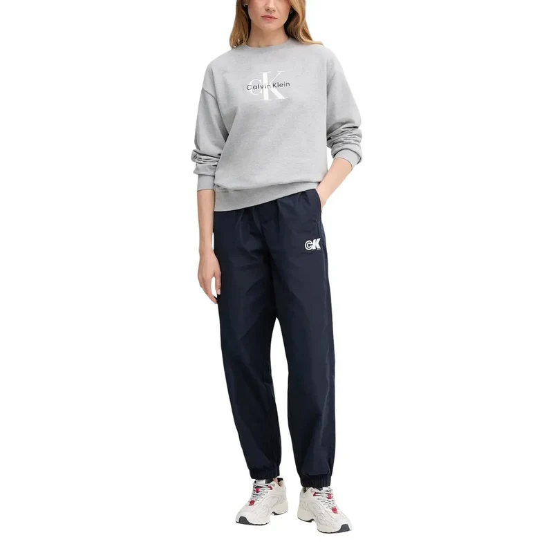 Calvin Klein Jeans Pantalon en polyester bleu pour femmes