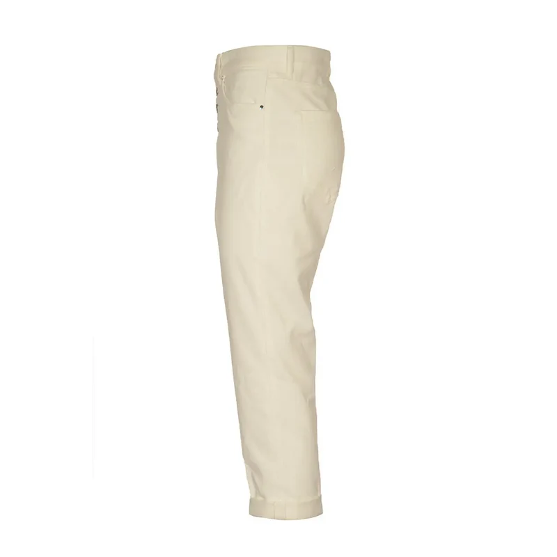 Dondup Women White Cotton Blend Trousers Fall Winter