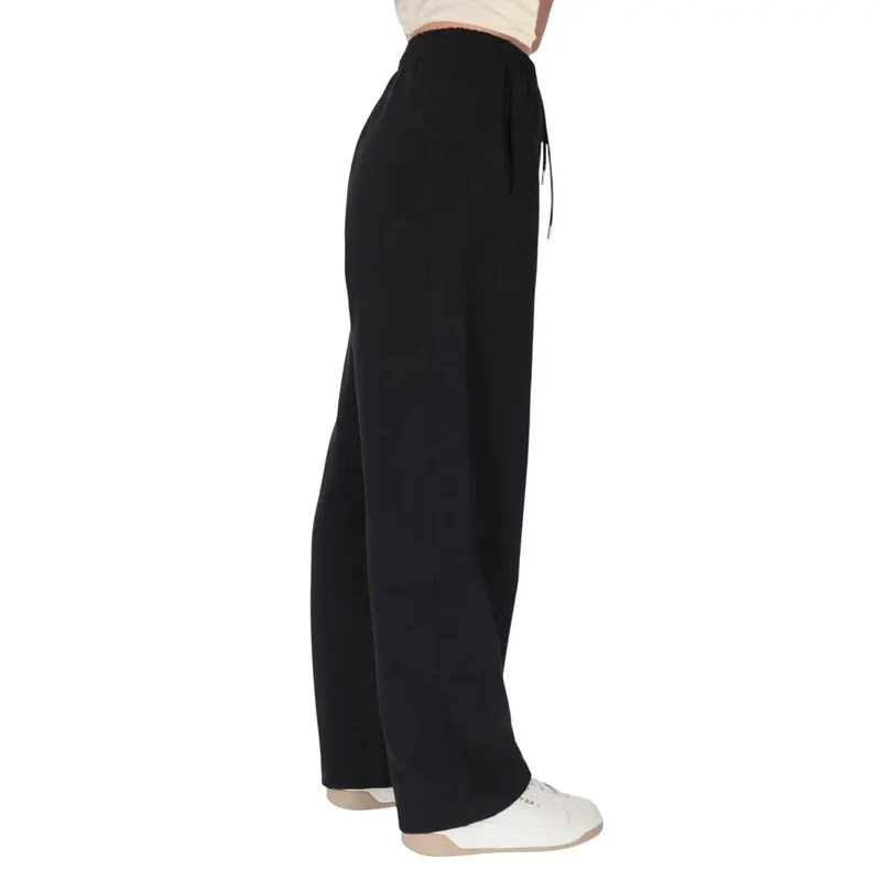 County Of Milan Pantalon en coton noir avec lacets pour femmes