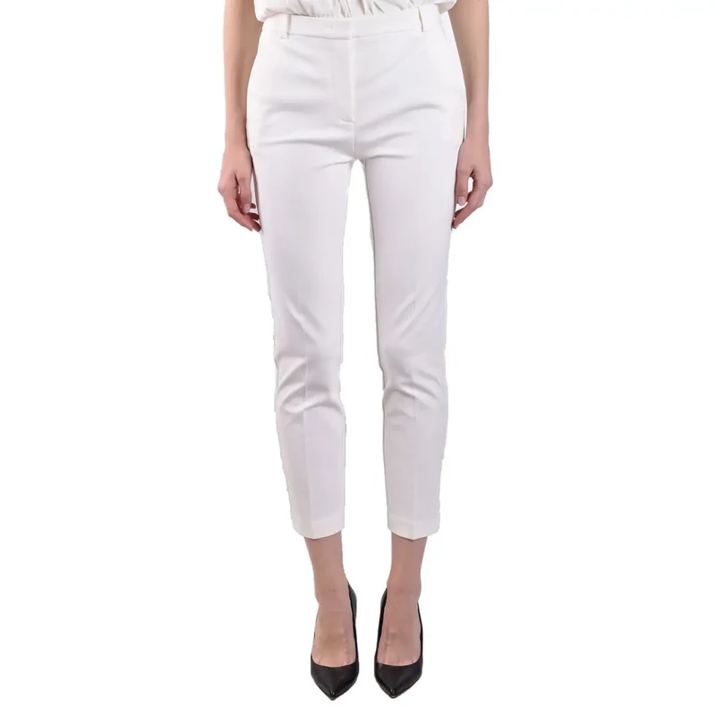 Pinko White Plain Trousers for Women Fall Winter Collection