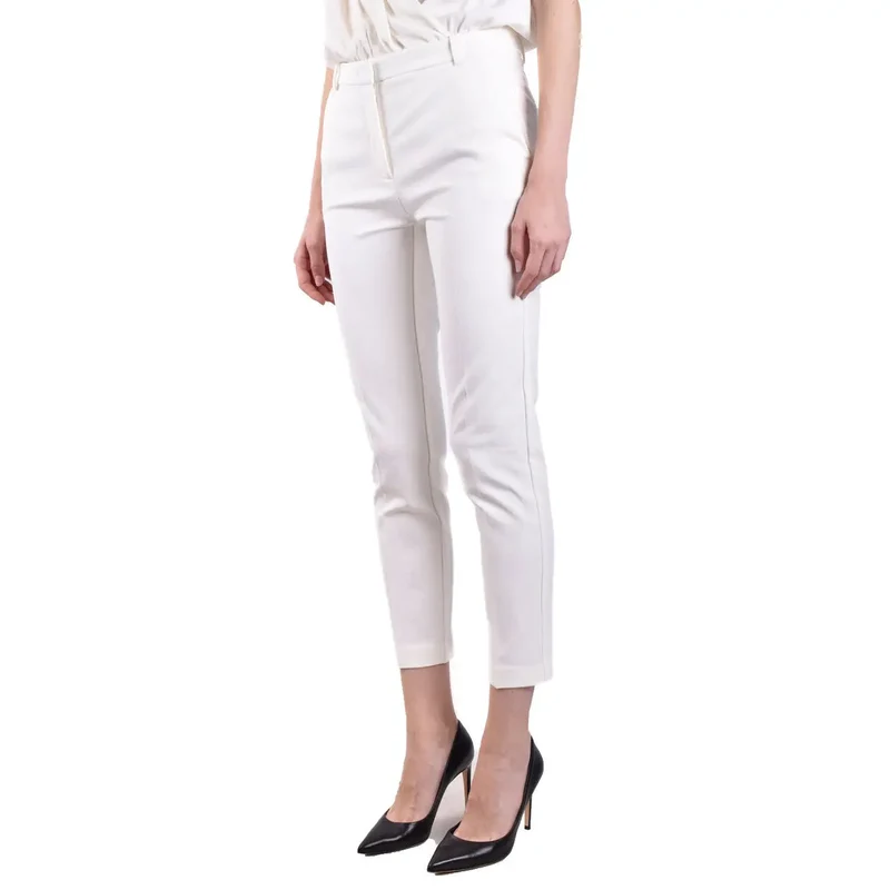 Pinko White Plain Trousers for Women Fall Winter Collection