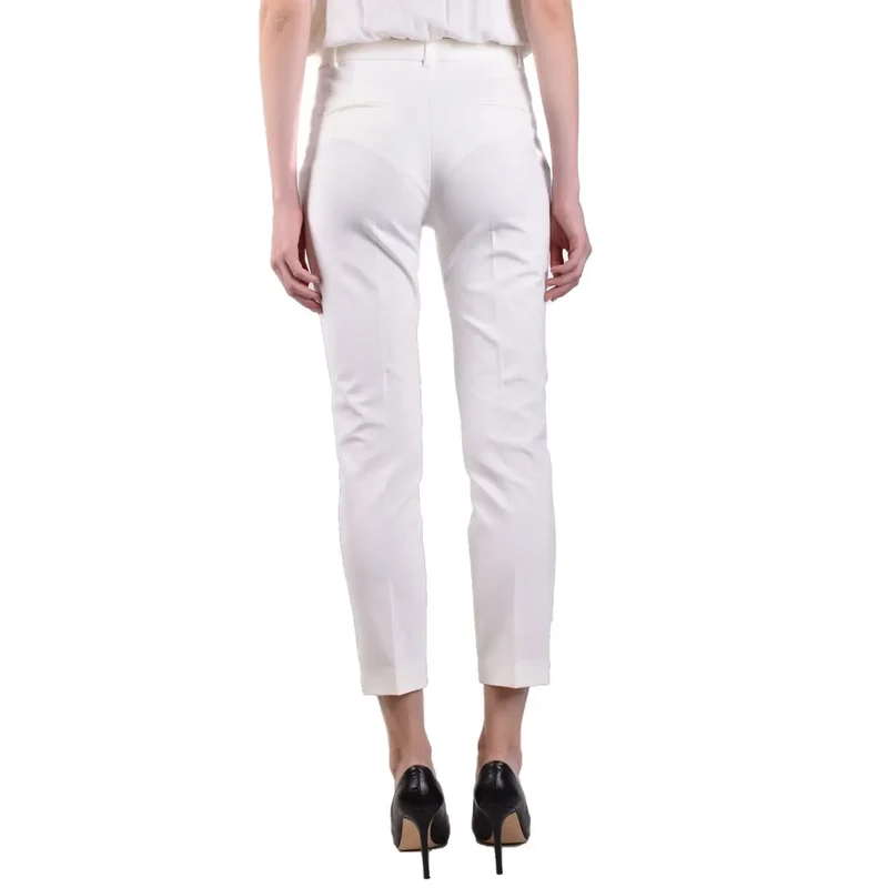 Pinko White Plain Trousers for Women Fall Winter Collection