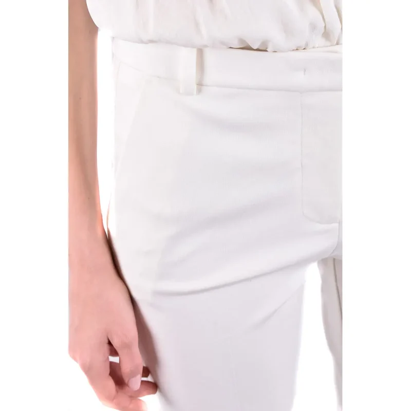 Pinko White Plain Trousers for Women Fall Winter Collection