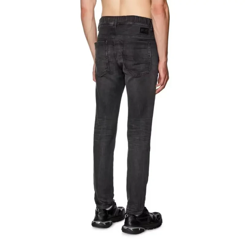 Diesel Black Cotton Elastane Jeans with Laces for Men