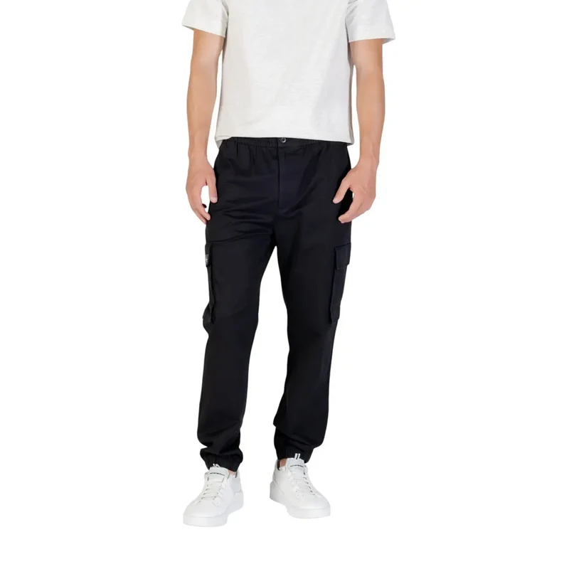 Calvin Klein Jeans Hommes Noir Automne Hiver Pantalon en coton mélangé