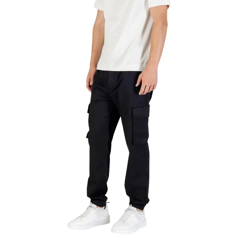 Calvin Klein Jeans Hommes Noir Automne Hiver Pantalon en coton mélangé