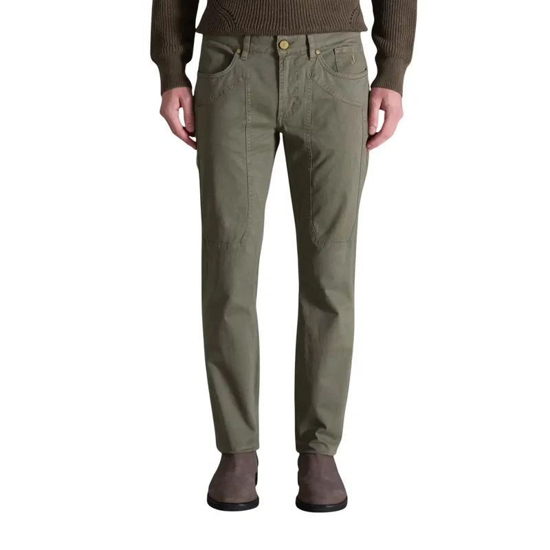 Jeckerson Hommes Automne Hiver Vert Pantalon Coton Elastane
