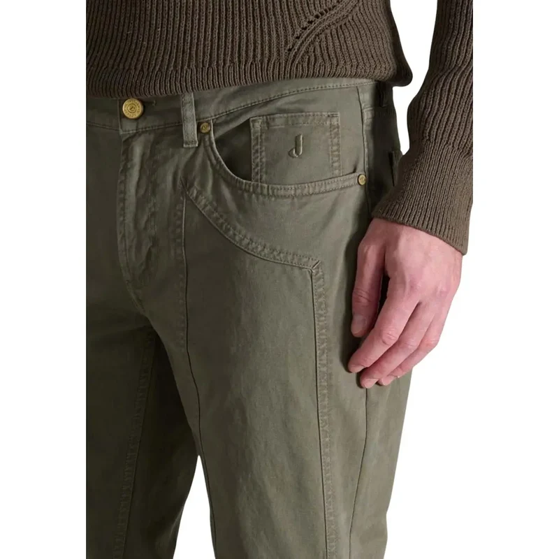 Jeckerson Hommes Automne Hiver Vert Pantalon Coton Elastane