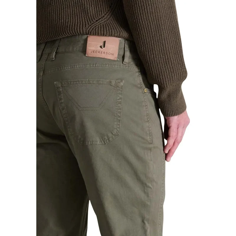 Jeckerson Hommes Automne Hiver Vert Pantalon Coton Elastane