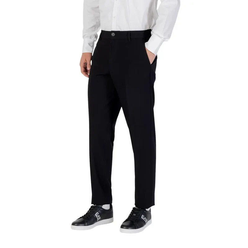 Armani Exchange Noir Pantalon automne-hiver avec poches zippées et boutonnées