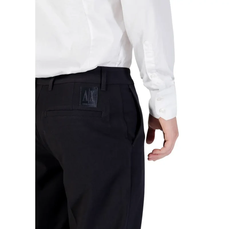 Armani Exchange Noir Pantalon automne-hiver avec poches zippées et boutonnées