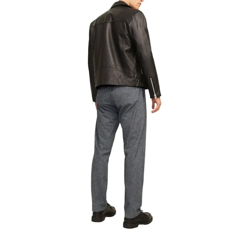 Jack & Jones Grey Cotton Stretch Trousers pour Hommes Automne Hiver