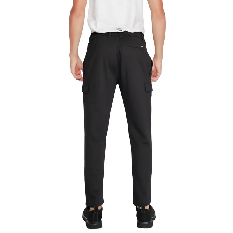 Calvin Klein Hommes Pantalon d'hiver noir en mélange de polyester et de viscose