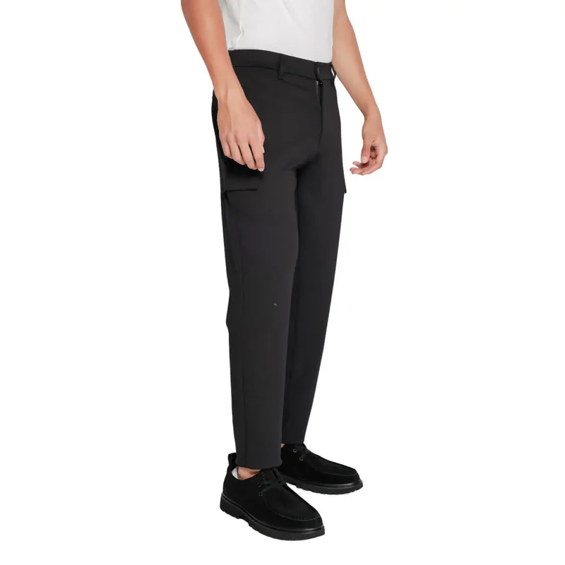 Calvin Klein Hommes Pantalon d'hiver noir en mélange de polyester et de viscose