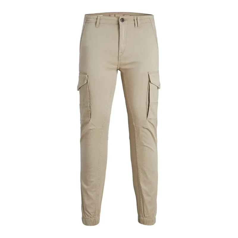 Pantalon en coton beige Jack & Jones pour hommes avec poches