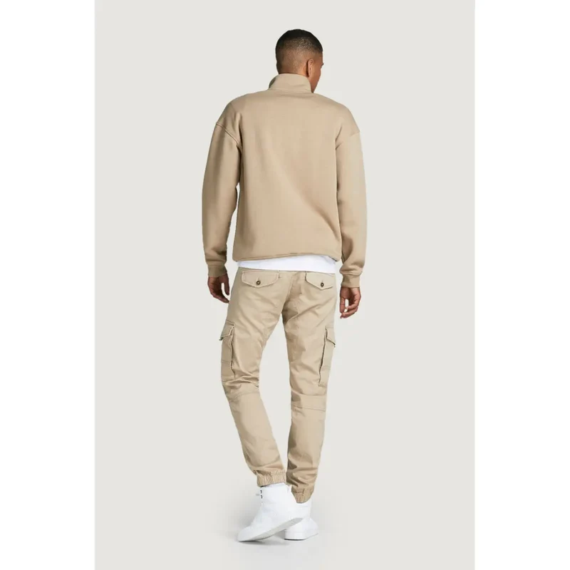 Pantalon en coton beige Jack & Jones pour hommes avec poches