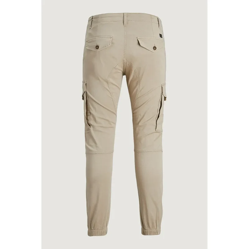Pantalon en coton beige Jack & Jones pour hommes avec poches