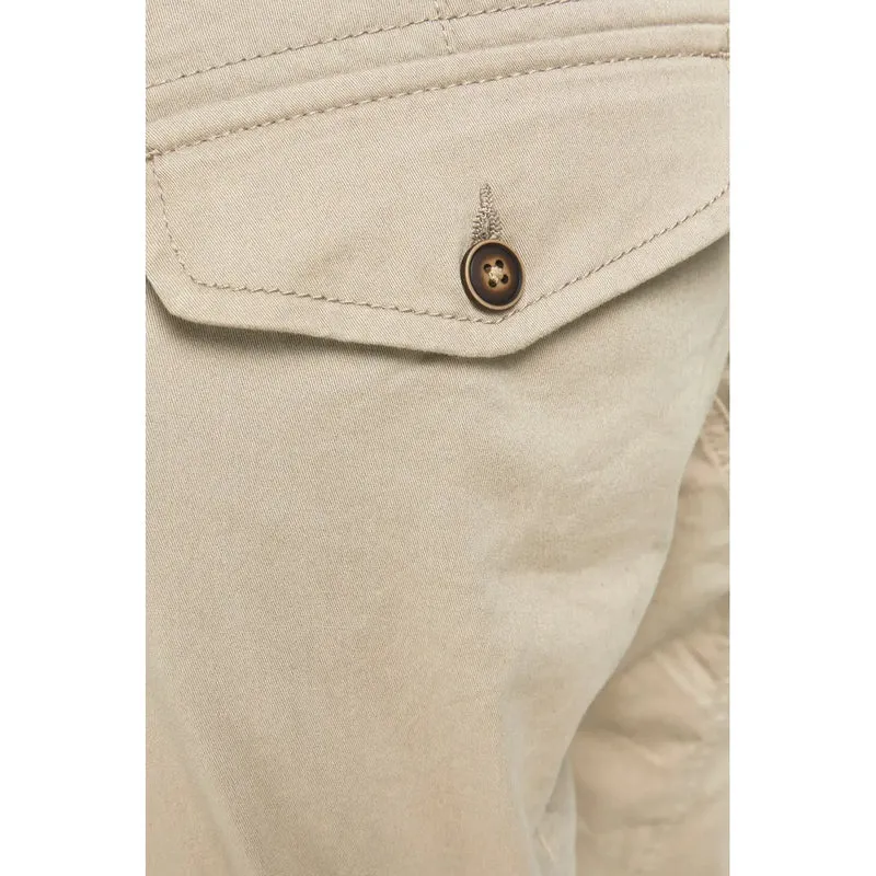 Pantalon en coton beige Jack & Jones pour hommes avec poches
