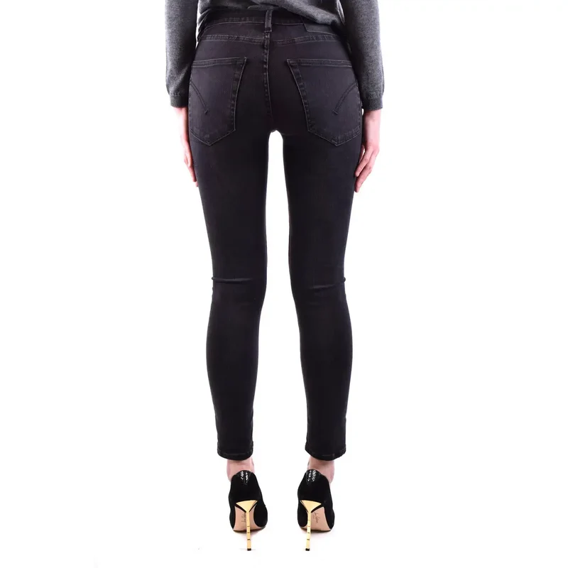 Dondup Women Black Zip Button Jeans pour l'automne et l'hiver