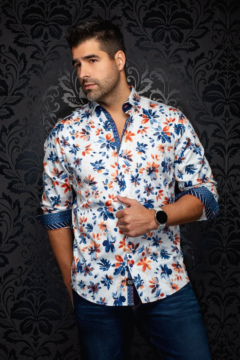 CHEMISE | AMARO, Light Blue Orange