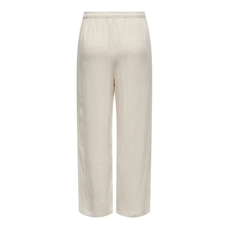 Pantalon pour femmes beige en lin viscose, printemps-été 15322263