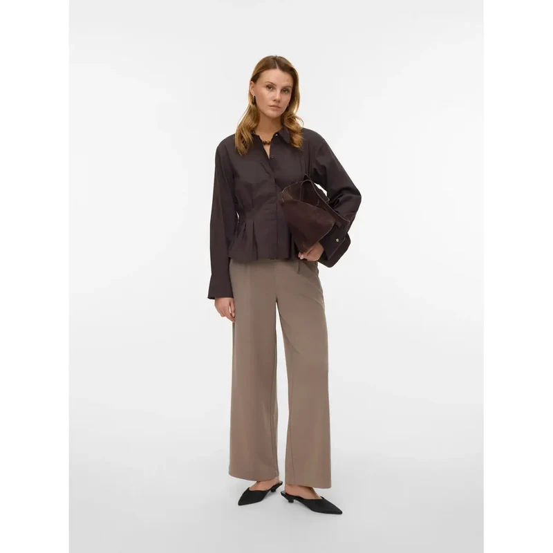 Pantalons pour femmes Vero Moda Beige à enfiler, en polyester