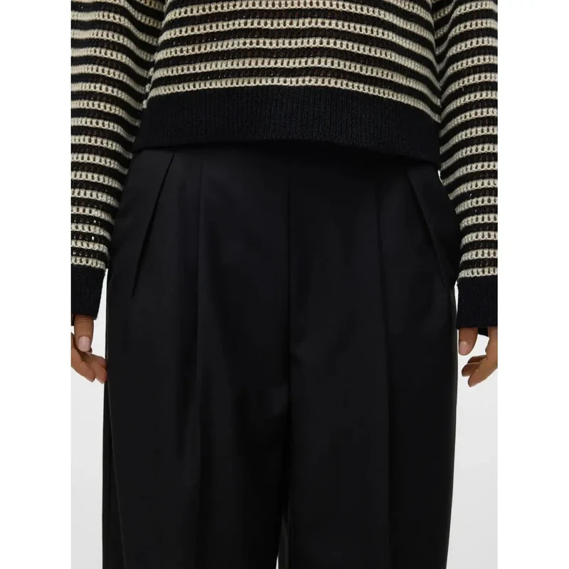Pantalon à fermeture éclair noir pour femmes Vero Moda en polyester et viscose