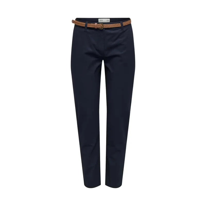 Pantalon ceinturé en coton chino bleu pour femmes Jacqueline De Yong