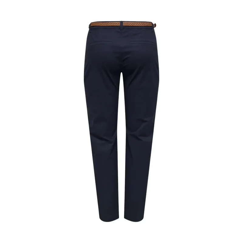 Pantalon ceinturé en coton chino bleu pour femmes Jacqueline De Yong