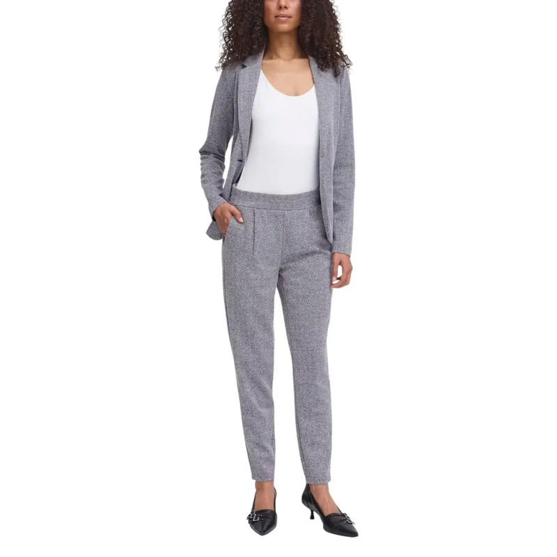 Pantalon pour femmes bleu d'automne et d'hiver en polyester et viscose
