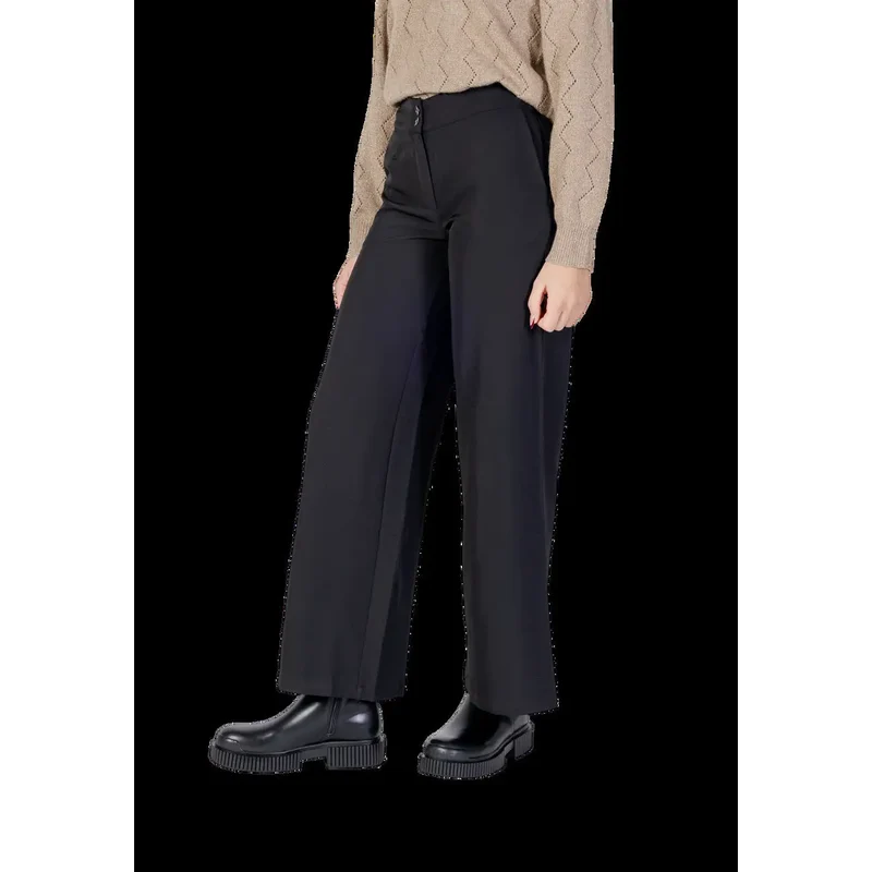 Pantalons à jambes larges pour femmes Jacqueline De Yong en polyester noir