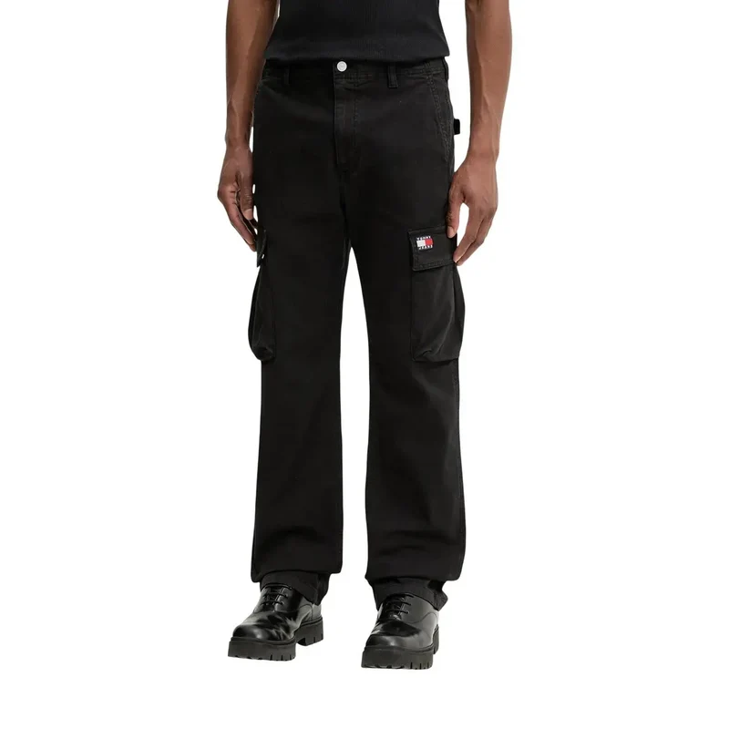 Jean en toile Tommy Hilfiger pour hommes Otis, noir, coton et lycra