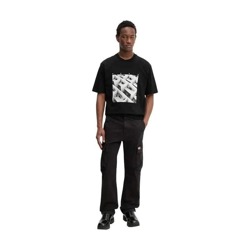Jean en toile Tommy Hilfiger pour hommes Otis, noir, coton et lycra