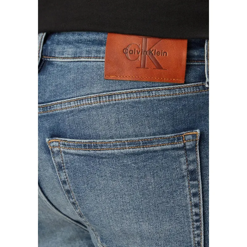 Jeans Calvin Klein pour hommes, jeans en denim bleu extensible, mélange de coton