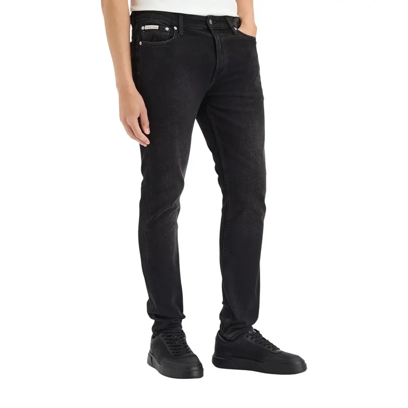 Jean slim en denim de coton noir pour homme Calvin Klein Jeans