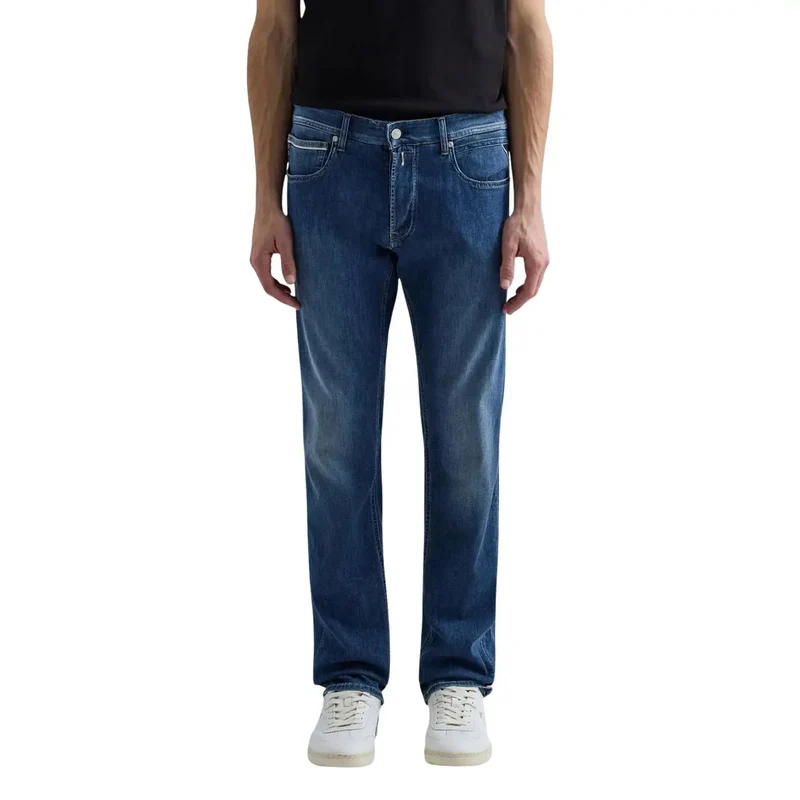 Jean droit pour homme Replay, en denim stretch bleu