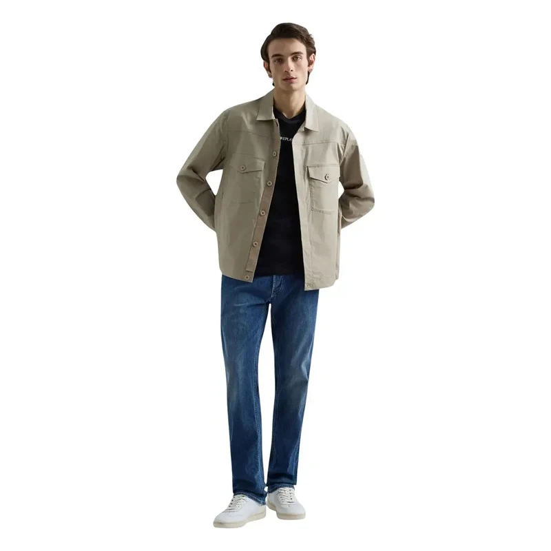 Jean droit pour homme Replay, en denim stretch bleu