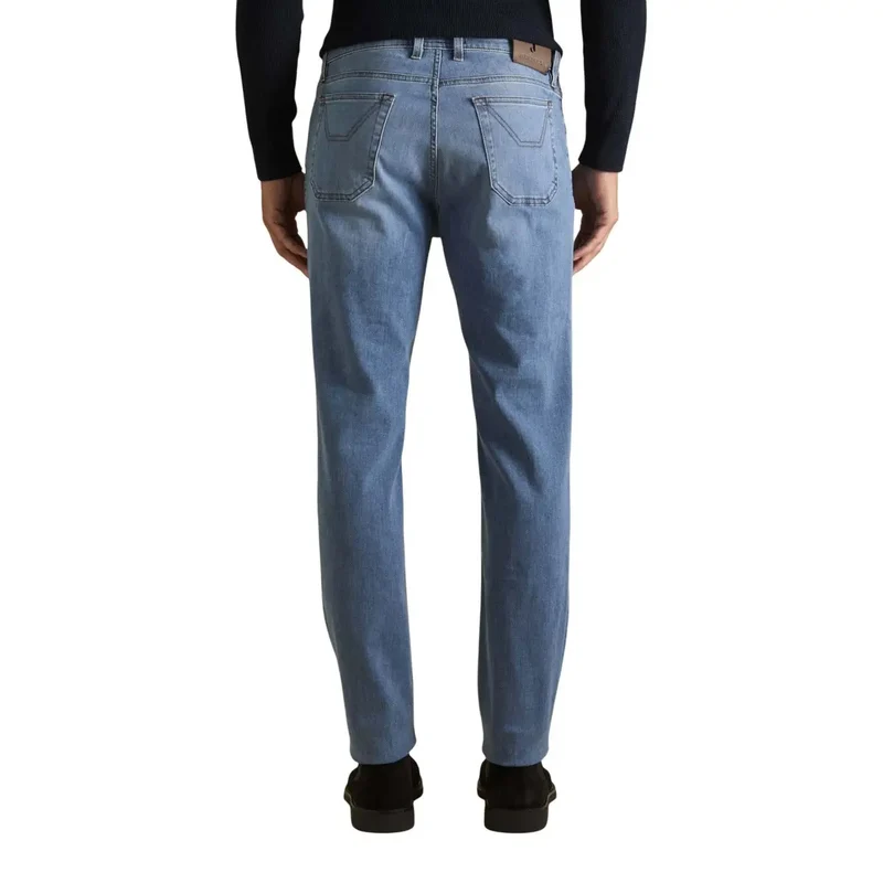 Jeckerson Jeans pour hommes en denim de coton biologique bleu clair JUPPA077