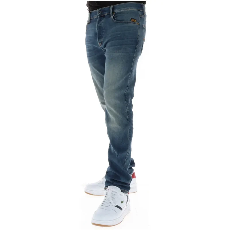 Jeans pour hommes G-star, bleu, à fermeture éclair boutonnée, en coton extensible 51001