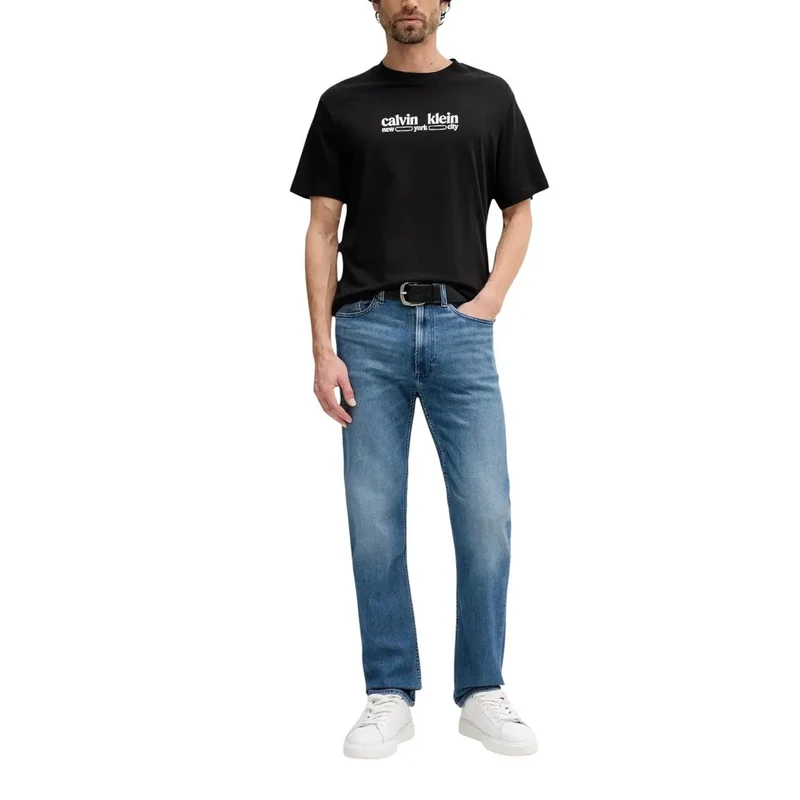 Jeans Calvin Klein Jeans pour hommes en coton bleu avec poche zippée