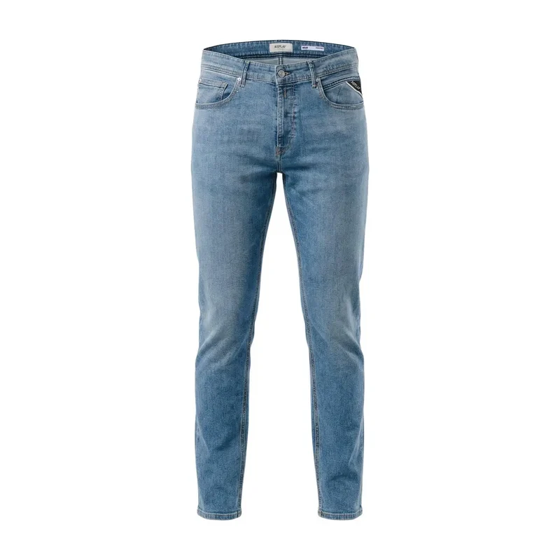 Jean pour homme Replay bleu clair, coupe slim classique, en coton stretch