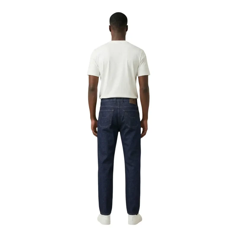 Jeckerson Jean pour hommes bleu en coton biologique à fermeture éclair et boutons JUPPA077