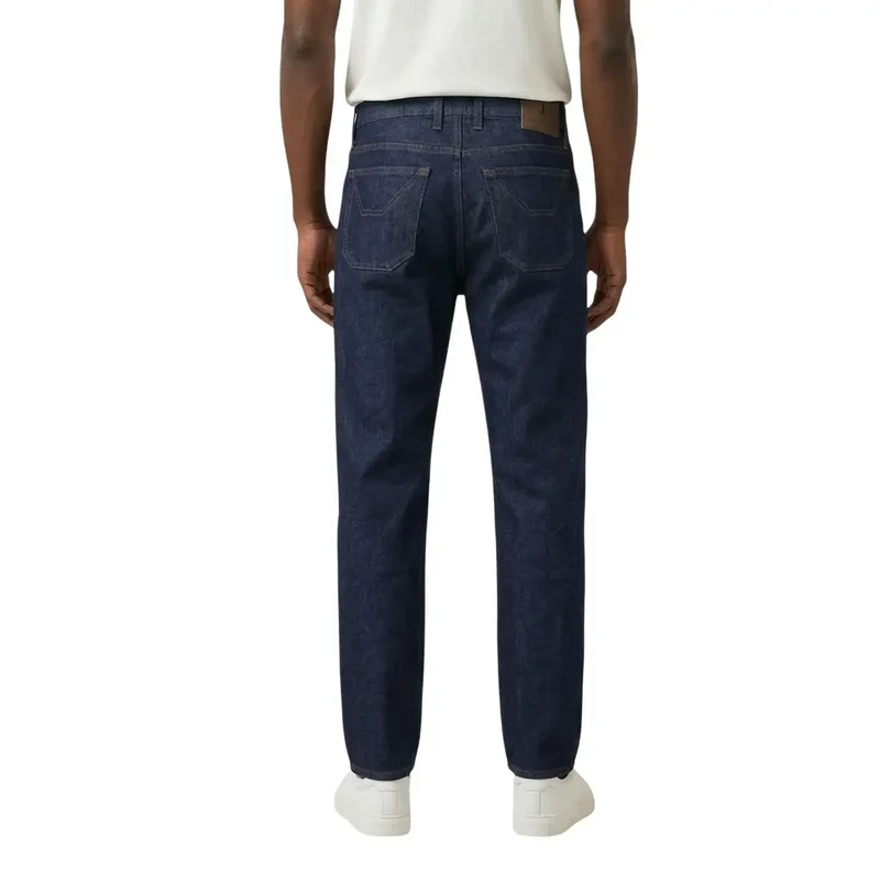 Jeckerson Jean pour hommes bleu en coton biologique à fermeture éclair et boutons JUPPA077