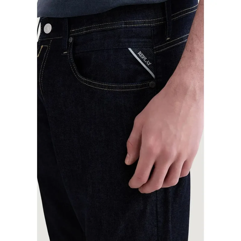 Replay Homme Jean Bleu Fermeture Éclair Bouton M1008J.000 Printemps Été