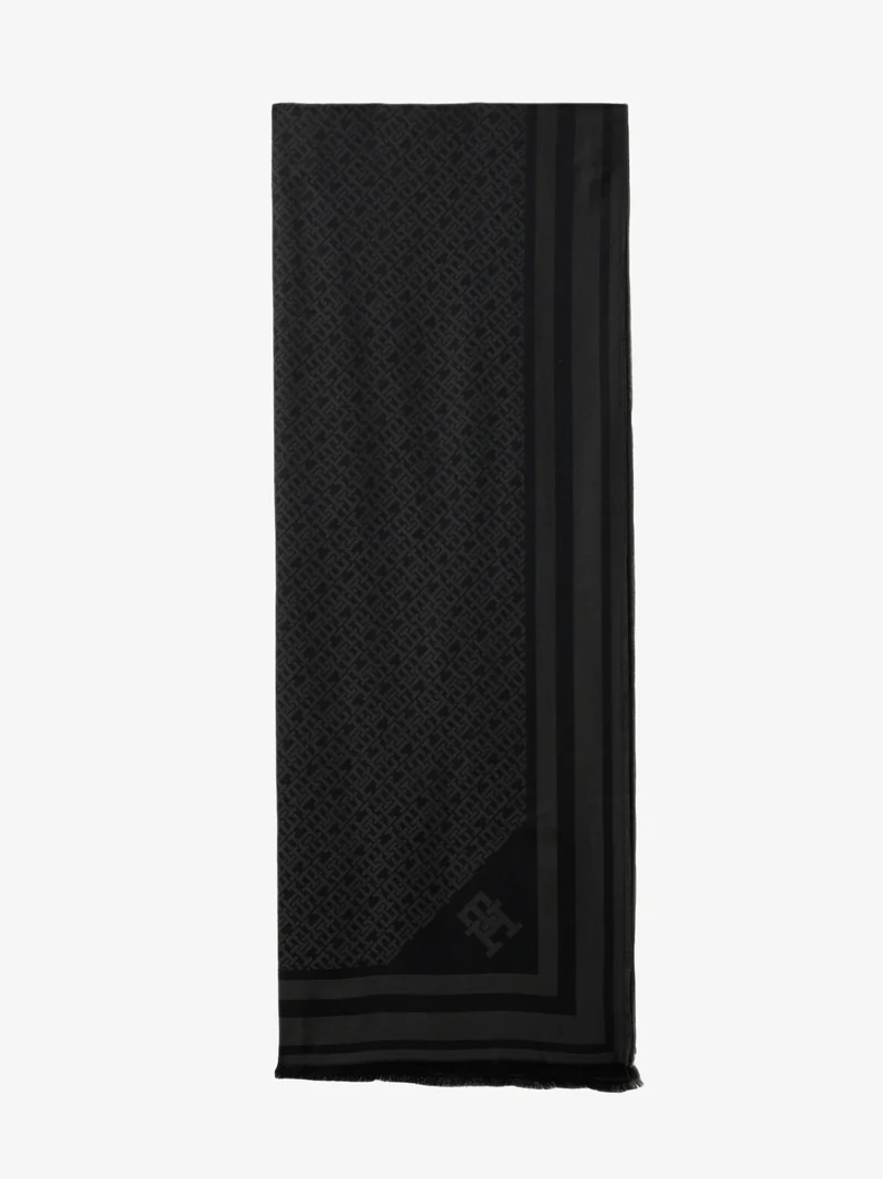 Echarpe Tommy Hilfiger noire en laine