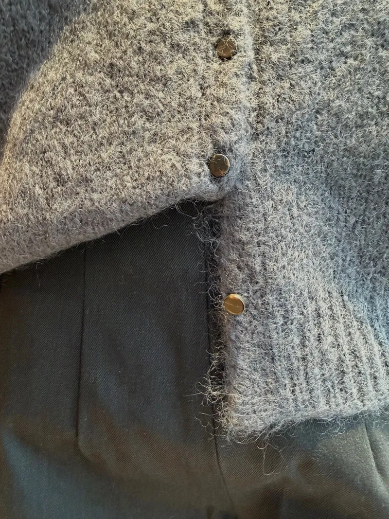 cardigan en mohair à motif loup